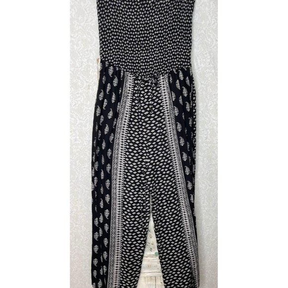 Jumpsuit Romper Strapless Wide Leg Goa Beachwear | Black & White Boho - Picture 5 of 8
